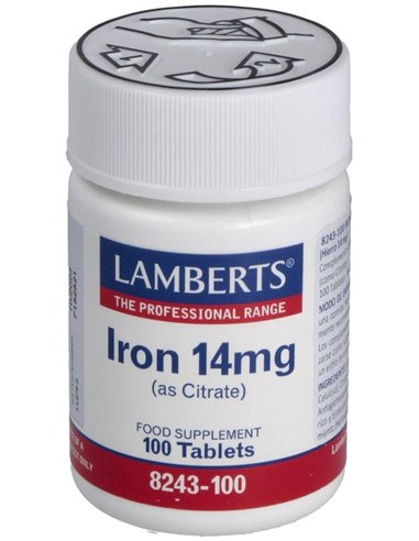 Hierro 14 mg (Como citrato) 100 Tabs. de Lamberts