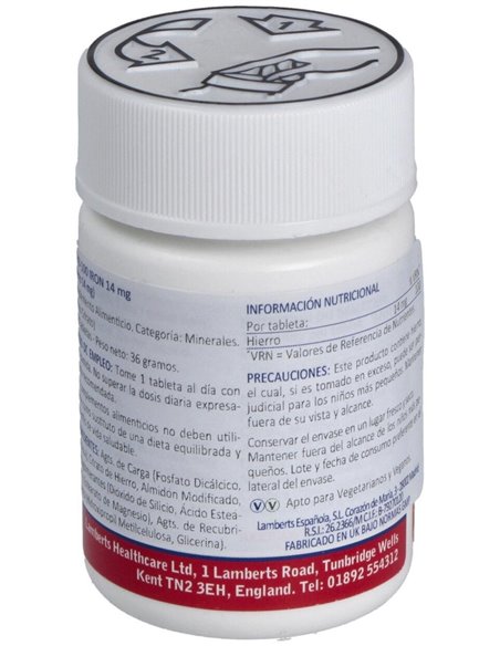 Hierro 14 mg (Como citrato) 100 Tabs. de Lamberts