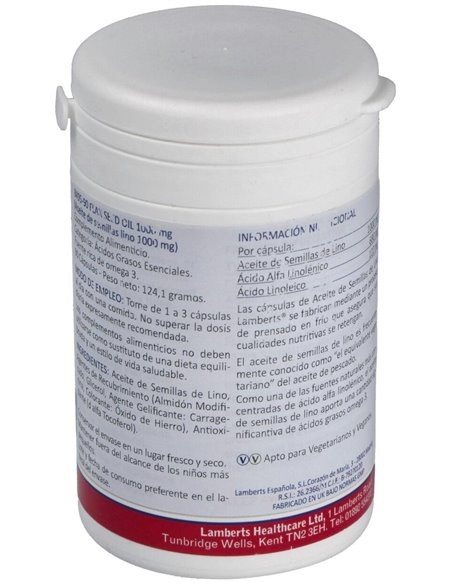 Aceite de semillas de Lino 1000 mg 90 Caps. de Lamberts