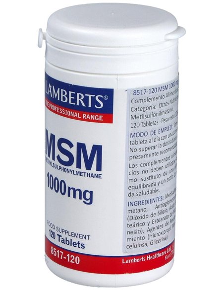 MSM 1000 mg 120 Tabs. de Lamberts