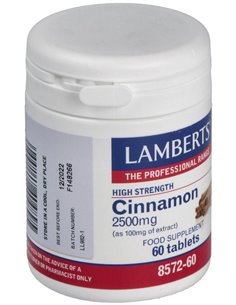 Canela 2500 mg (Cinamaldehído del 62%  73%) de Lamberts 2