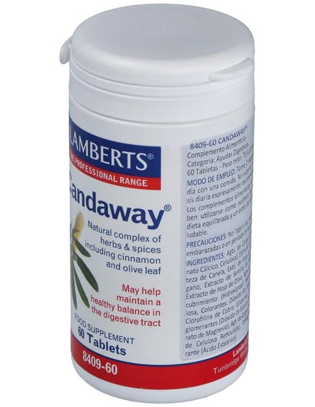 Candaway® (Canela, olivo, hinojo y orégano) 60 Tabs. de Lamberts