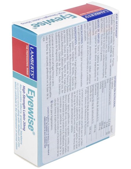 Eyewise® (Luteína, Zeaxantina,Plantas, Vit, Min) de Lamberts