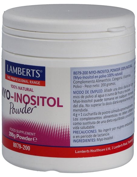 Myo Inositol en polvo 100% Natural 200 g de Lamberts