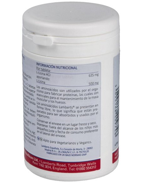 L-Lisina HCl 1000 mg de Lamberts