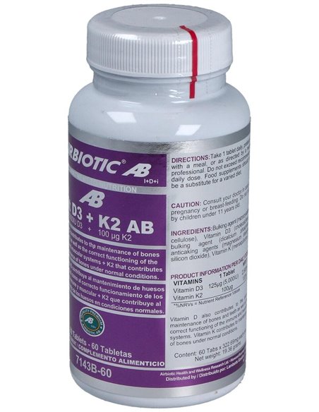 Vit D3 + K2 60Comp. de Airbiotic