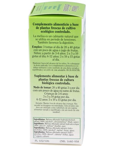 Ext. Melissa Officinalis (Melisa) 50Ml. de Biover