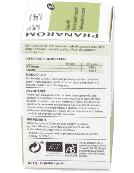 Lavanda Aceite Esencial En Perlas 60Perlas de Pranarom Aceites