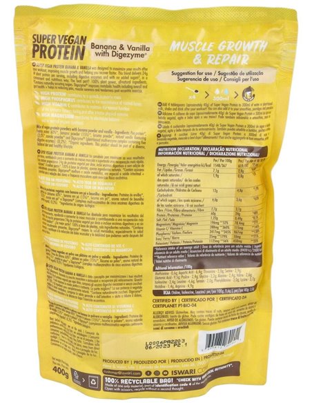 Svf Protein Banana & Vanilla 400 G de Iswari