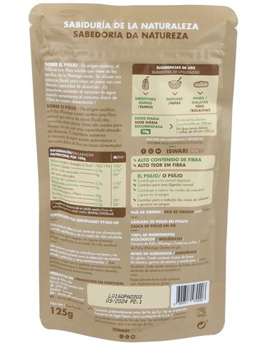 Cáscara De Psyllium 125G Bio Ptes 125G de Iswari