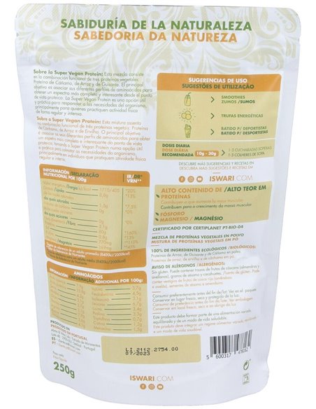 Super Vegan Protein Bio 250G  250G de Iswari