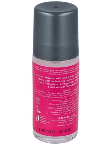 Desodorante Rosas Roll-On 50Ml. Eco Vegan de Urtekram