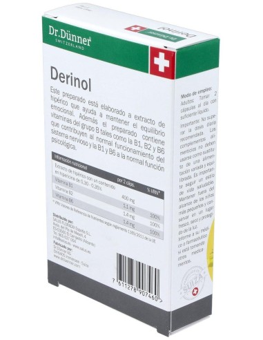 Derinol (Deprinol) (Hiperico) 40Cap. Dr.Dunner de Salus