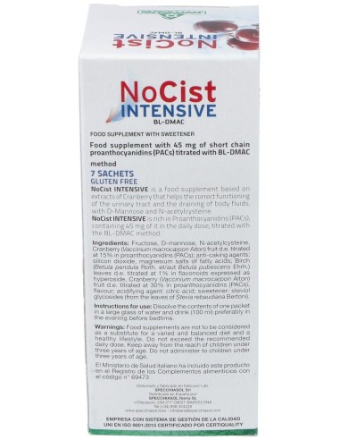 Nocist Intensive - 7 Sobres de Specchiasol