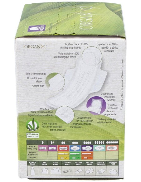 Compresas Con Alas Noche 10Ud. de Organyc