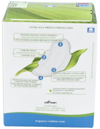 Compresas Con Alas Dia 10Ud. de Organyc