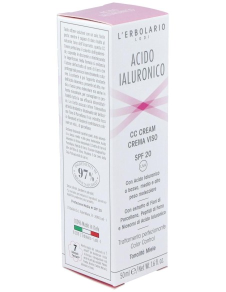 Acido Hialuronico Cc Crema Tono Miel 50Ml. de L´Erbolario