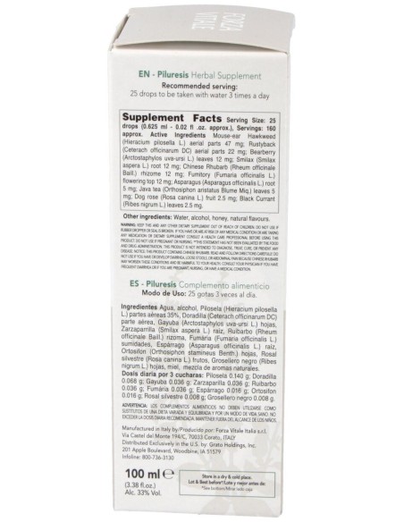 Piluresis Pilosella Composta Extracto 100Ml. de Forza Vitale
