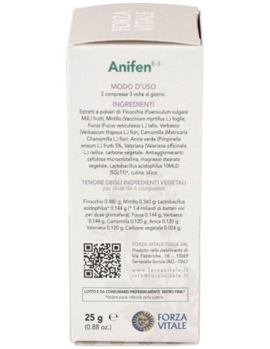 Anifen (Anice Composto) Gases 25Gr.Comprimidos de Forza Vitale