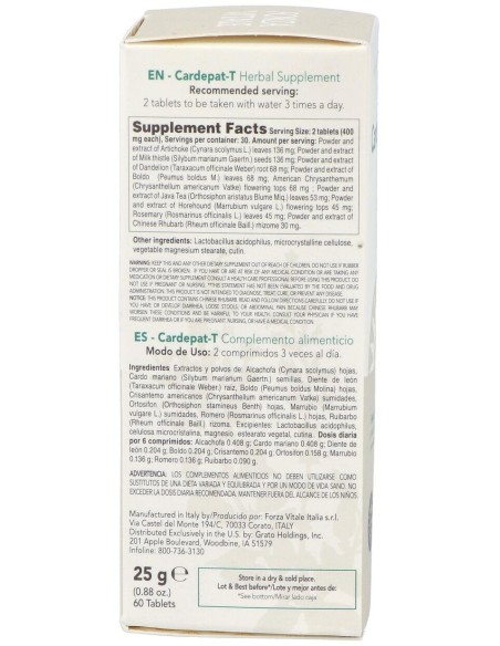 Cardepat-T Carciofo Composto Hepatico 25Gr.Comp. de Forza Vitale