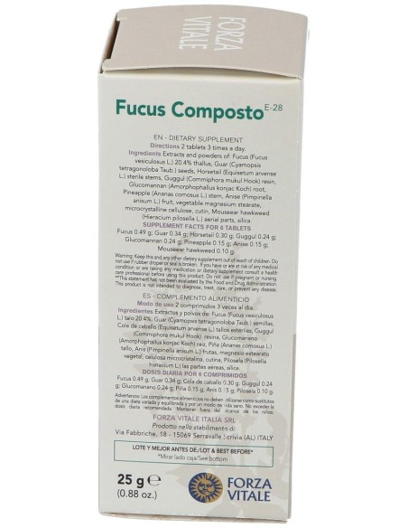 Fucus Composto Obesidad  25Gr.Comprimidos de Forza Vitale