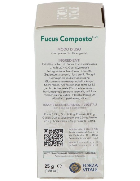 Fucus Composto Obesidad  25Gr.Comprimidos de Forza Vitale