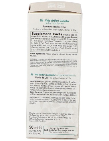 Vitis Vinifera Composta Extracto 50Ml. de Forza Vitale