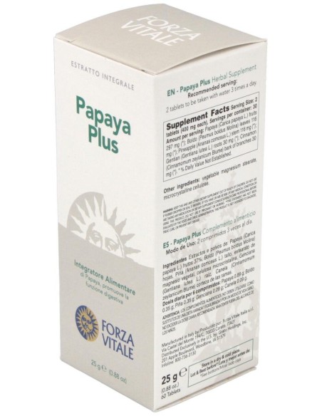 Papaya Plus  25Gr.Comprimidos de Forza Vitale