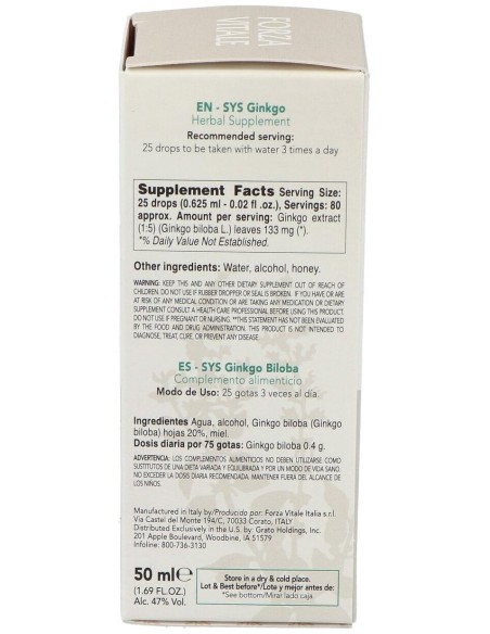 Sys.Ginkgo Biloba 50Ml. de Forza Vitale