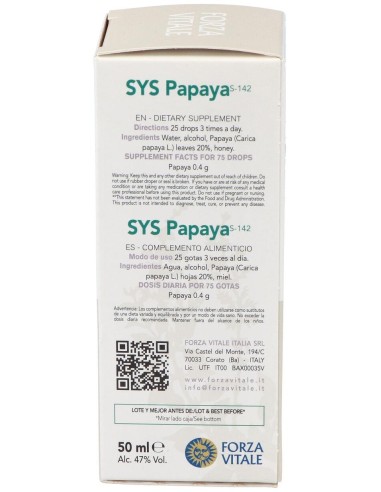 Sys.Papaya 50Ml. de Forza Vitale