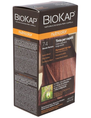 Tinte Auburn Blond Dye 140Ml. Rojo Cobrizo ·7.4 de Biokap