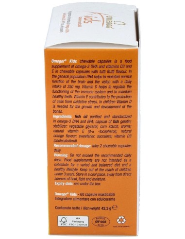 Omegor Kids Masticable 60Cap. de Uga Nutraceuticals