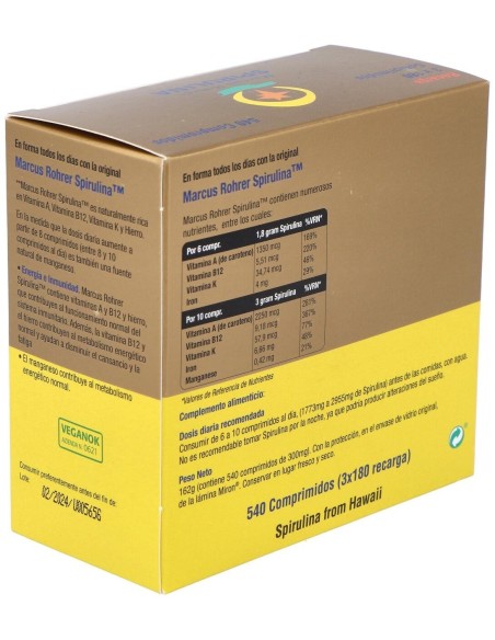 Spirulina Recarga 540 Comprimidos Marcus Rohrer Marcus Rohrer