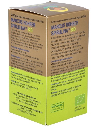 Espirulina Bio 180 Comprimidos  de Marcus Rohrer