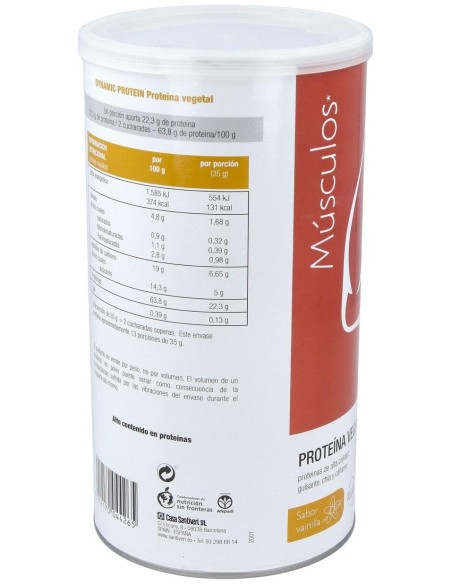 Dynamic Proteina Vegetal Vainilla 455Gr. de Santiveri
