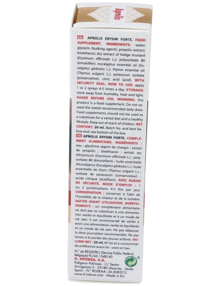 Erysim Forte (Spray Bucal) 20 Ml. de Intersa