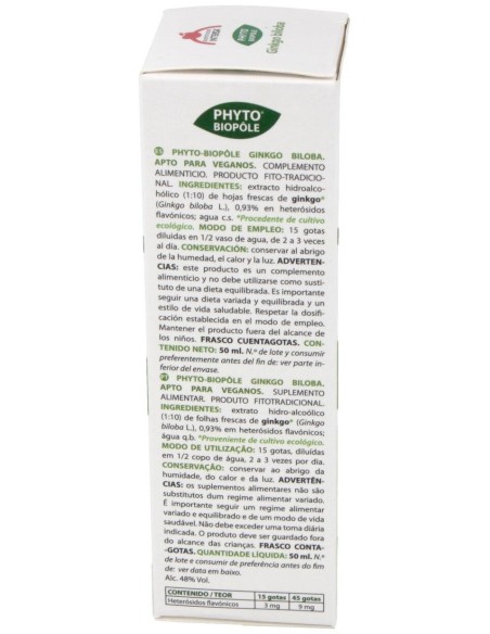 Phyto-Bipole Bio Ginkgo Biloba 50Ml. de Phytobiopole