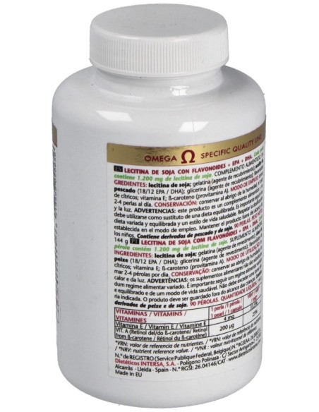 Lecitina De Soja Con Flavonoides 1200Mg.90Perlas de Intersa