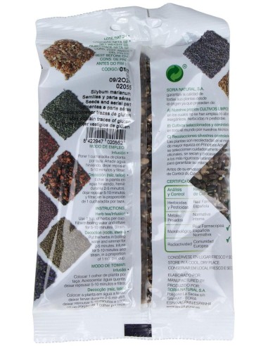 Cardo Mariano Semillas Bolsa 75Gr. de Soria Natural