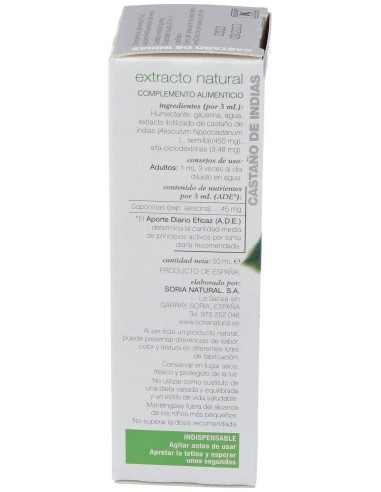 Ext. Castaño De Indias Xxi 50Ml. S/Al de Soria Natural