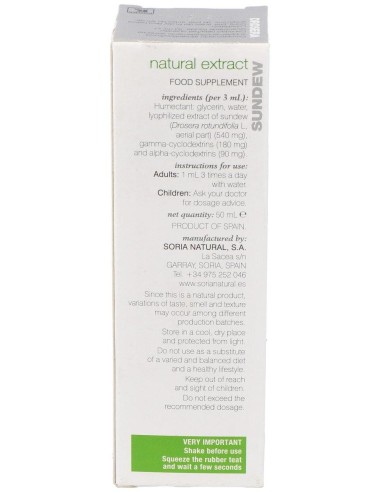 Ext. Drosera Xxi 50Ml. S/Al de Soria Natural