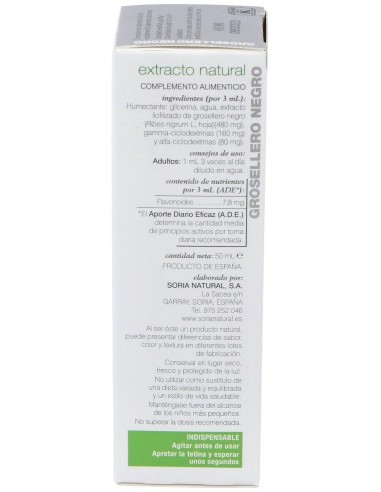 Ext. Grosellero Negro Xxi 50Ml. S/Al de Soria Natural