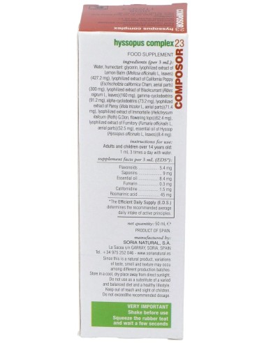 Composor 23 Hyssopus Complex Xxi 50Ml. de Soria Natural