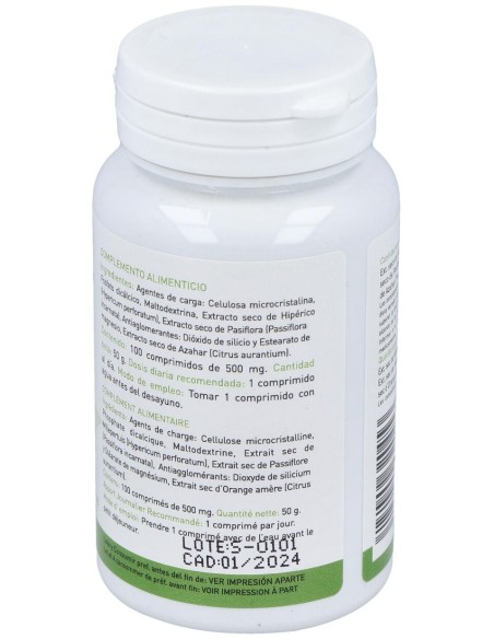 Hipérico, Pasiflora, Azahar (100 Comprimidos 500 Mg) de Plantapol