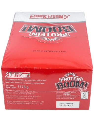 Protein Boom Barritas Chocopeanuts 24Ud. de Nutrisport