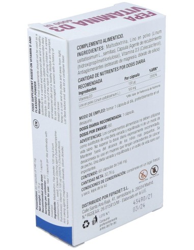 Fepa-Vitamina D3 4000Ui 60Cap. de Fepadiet