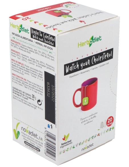 Herbodiet Vigila Tu Colesterol Envase de 20 bolsitas filtro de 1,5 g. de Novadiet