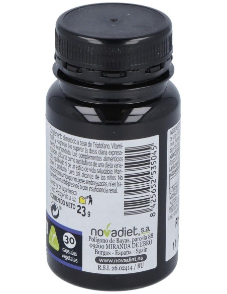 Triptofano+Vit B6+Mg Envase de 30 cápsulas vegetales. de Novadiet