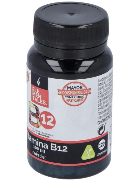 Vitamina B12 100 Mcg Envase de 120 comprimidos masticables. de Novadiet