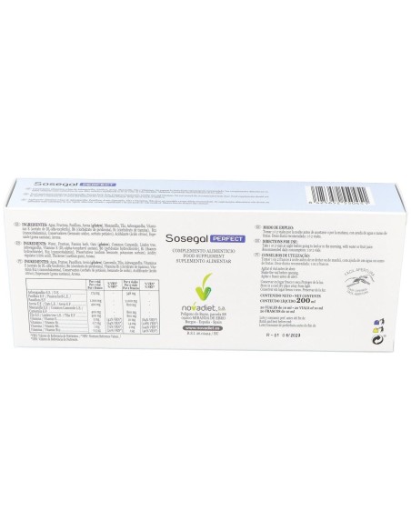 Sosegal Perfect Envase de 20 viales de 10 ml. de Novadiet